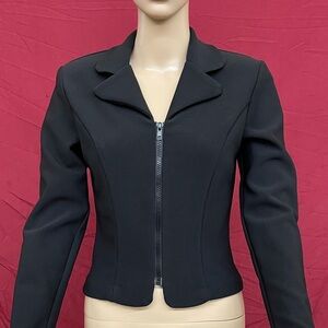 Frederick's Of Hollywood Zippered Fitted Blazer with shoulder pads size 5 medium